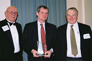Prof.Ronald Mann, with ACCFSL Pres. Ralph Rohner and Writing Competition Chair Fred Miller